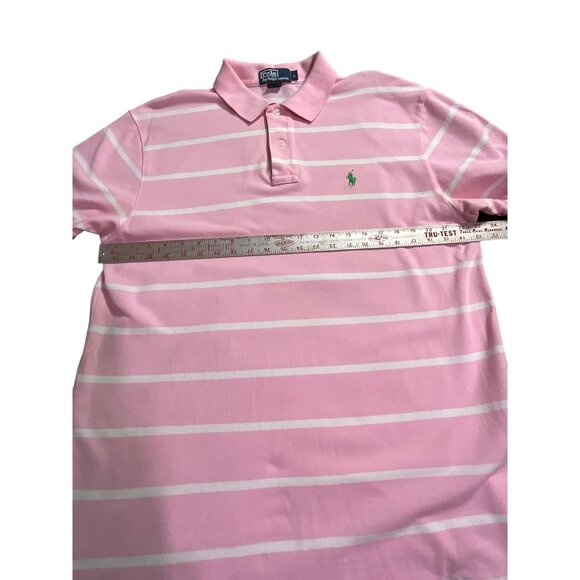 Polo Ralph Lauren Pink with White Stripe Men's Large Polo Shirt - Picture 4 of 6